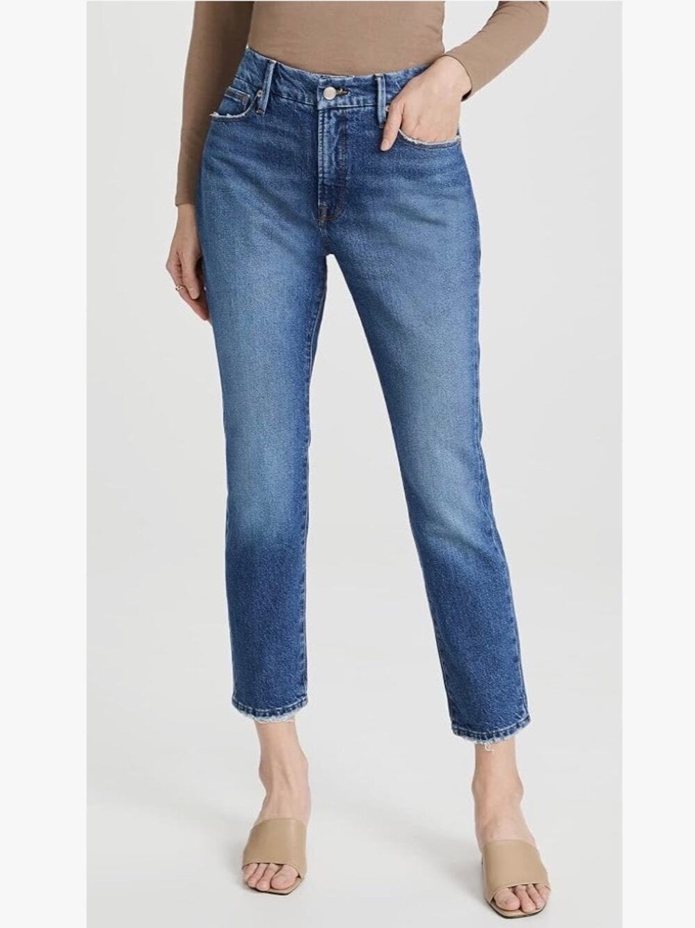 Good American Women's Good Classic Jeans Size 8/29 GCPB235T Blue844